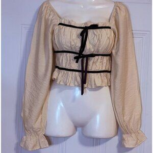 Thirty / Thirty LA Blouse SZ Small Milkmaid Boho Festival Y2K babydoll